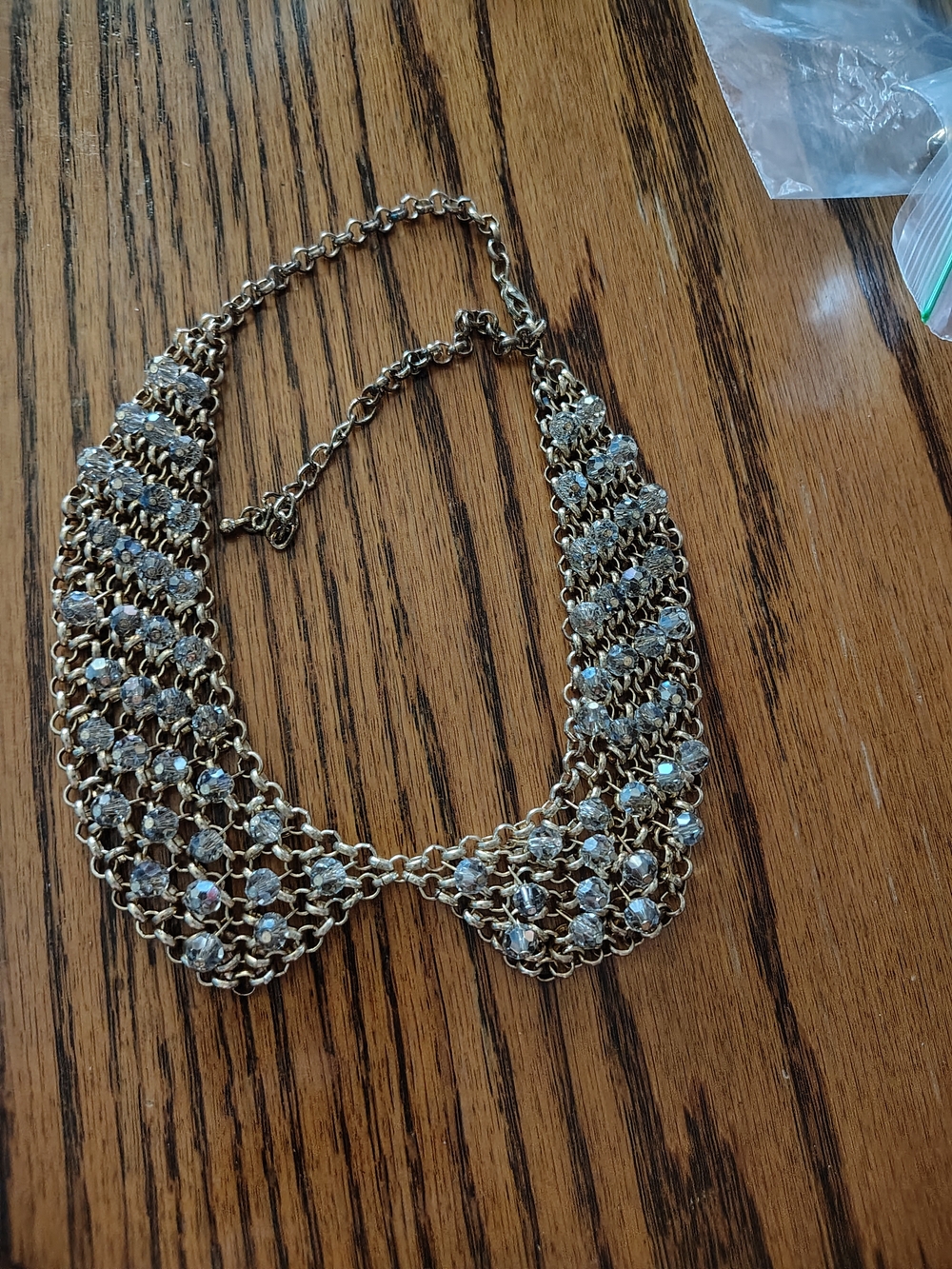 Gold Tone Crystal-Embellished Statement Collar Necklace #5-110D